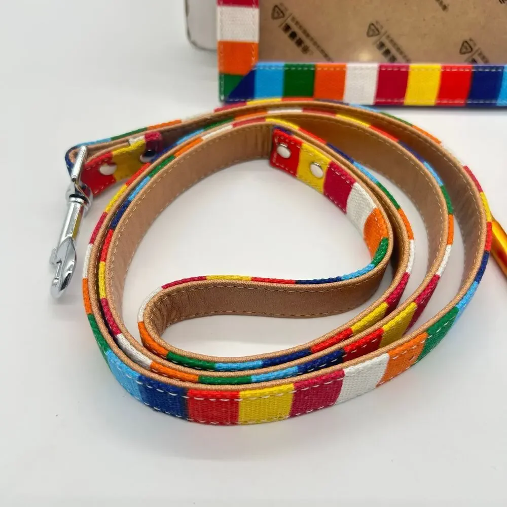 Rainbow Dog Puppy Gift Set Sm/Med‎ Multicolor Leash 16